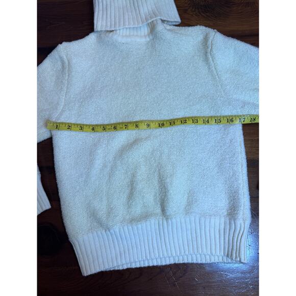 SKYR Women's Vintage Wool Cream Funnel Neck Pull Over Sweater Size M - Picture 4 of 11